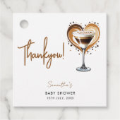 Tini One Espresso Martini Baby shower Bedankjes Labels (Voorkant)