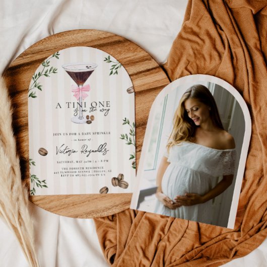 Tini One | Espresso Martini Baby shower Kaart