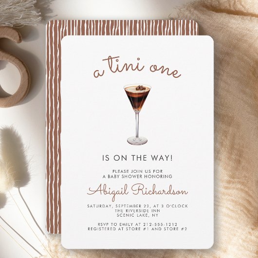 Tini One Espresso Martini Baby shower Kaart