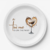 Tini One Espresso Martini Baby shower Papieren Bordje (Voorkant)