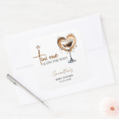 Tini One Espresso Martini Baby shower Vierkante Sticker (Envelop)