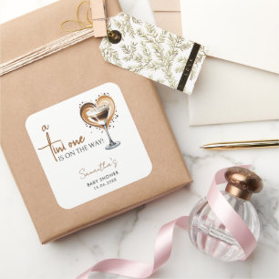 Tini One Espresso Martini Baby shower Vierkante Sticker