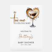 Tini One Espresso Martini Baby shower Welkom Acryl Bord (Voorkant)
