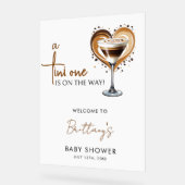 Tini One Espresso Martini Baby shower Welkom Acryl Bord (Hoek)