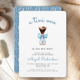 Tini One Espresso Martini Blue Boy Baby shower Kaart