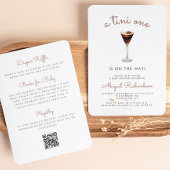 Tini One Espresso Martini QR Code Baby shower Kaart