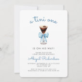 Tini One Espresso Martini QR Code Jongen Baby Show Kaart (Voorkant)