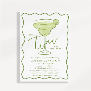 Tini One Is On The Way Martini Baby Shower Kaart