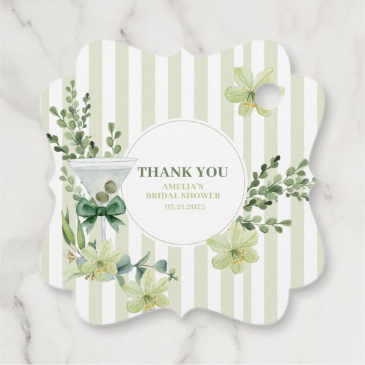 Tini One is onderweg naar het Martini Baby shower Bedankjes Labels (Achterkant)