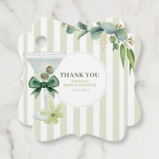 Tini One is onderweg naar het Martini Baby shower Bedankjes Labels (Voorkant)