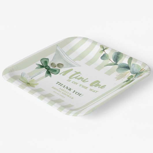 Tini One is onderweg naar het Martini Baby shower Papieren Bordje (Gebogen)