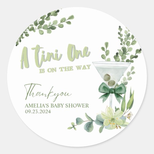 Tini One is op weg naar genderneutraal baby shower Ronde Sticker (Voorkant)