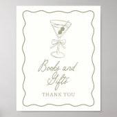 Tini One Martini Baby shower Boeken en Geschenken Poster (Voorkant)