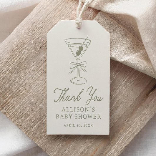 Tini One Martini Baby Shower Cadeaulabel