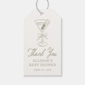 Tini One Martini Baby Shower Cadeaulabel (Voorkant)