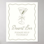 Tini One Martini Baby shower Dessert Bar Teken Poster (Voorkant)