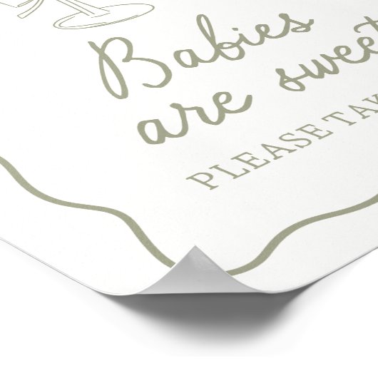 Tini One Martini Baby shower Dessert Sign Poster (Hoek)