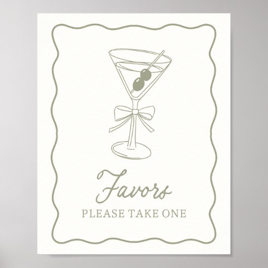 Tini One Martini Baby shower geeft de voorkeur aan Poster (Voorkant)