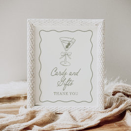Tini One Martini Baby shower Kaarten en geschenken Poster
