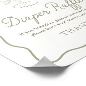 Tini One Martini Baby shower Luier Raffle Sign Poster (Hoek)