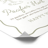 Tini One Martini Baby shower Pacifier Hunt Sign Poster (Hoek)