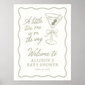 Tini One Martini Baby shower Welkomstbord Poster (Voorkant)