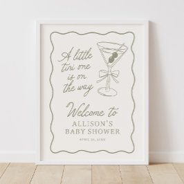 Tini One Martini Baby shower Welkomstbord Poster