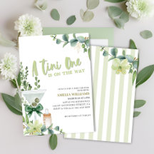 Tini one martini groen genderneutraal baby shower