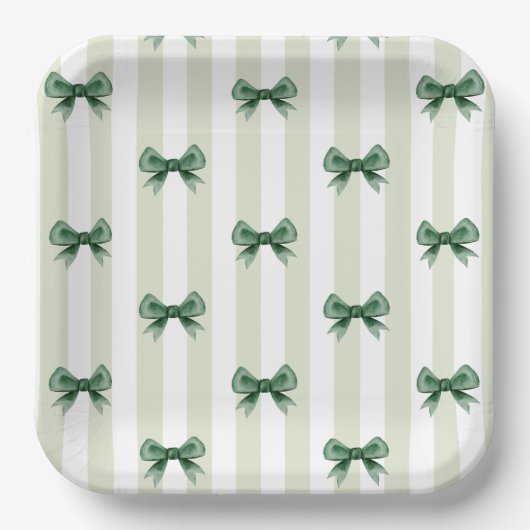 Tini one martini sage groene boog Baby shower Papieren Bordje (Voorkant)