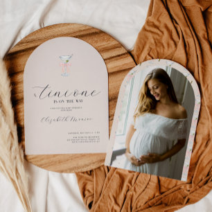 Tini One Martini Thema Baby Shower Kaart