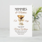 Tini One Mommies en Martini Espresso Baby shower Kaart (Staand voorkant)