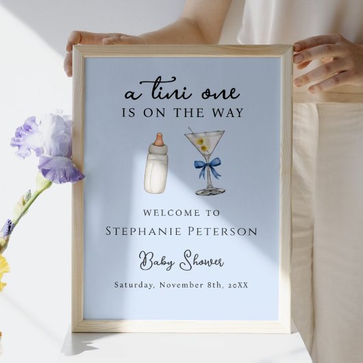 Tini One On The Way Blue Back Martini Baby Borrel Poster