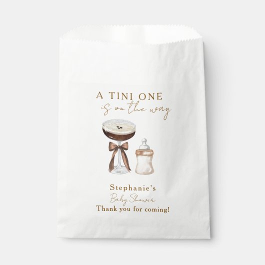 Tini One op de weg Espresso Martini Baby shower Bedankzakje (Voorkant)