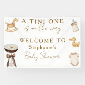 Tini One op de weg Espresso Martini Baby shower Spandoek (Horizontaal)
