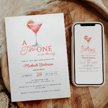 Tini One op de weg Waterverf Martini Baby shower