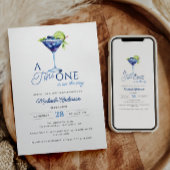 Tini One op de weg Waterverf Martini Baby shower Kaart