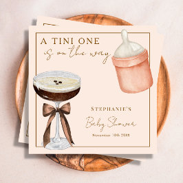 Tini One Pink Espresso Martini Girl Baby shower Servet