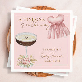 Tini One Pink Espresso Martini Girl Baby shower Servet