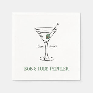 'tini tijd gepersonaliseerde papieren cocktail ser servet