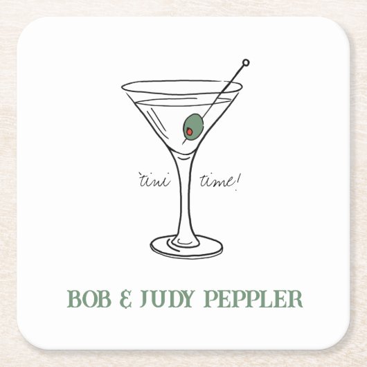 'tini tijd gepersonaliseerde papieren Onderzetters (Voorkant)