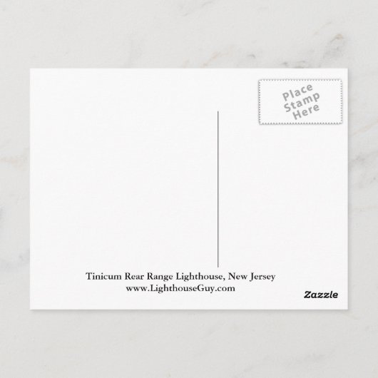 Tinicum Rear Range Lighthouse, New Jersey Briefkaart (Achterkant)