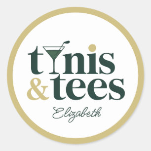 Tinis & Tees Country Club Golf Meisjesuitstap Ronde Sticker