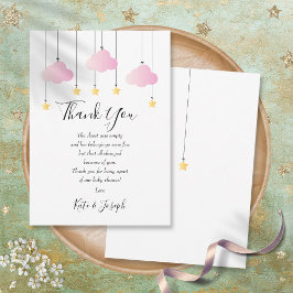 Tinkel tinkel meisjes baby shower dank je gedicht bedankkaart