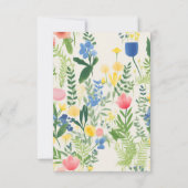 Tinkelende Blauwe Bloem Tuin Bruidsfeest Bedankkaart (Achterkant)