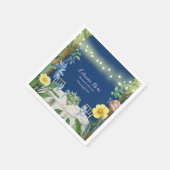 Tinkelende Blauwe Bloementuin Bruidsdouche Servet (Hoek)