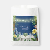 Tinkelende Blauwe Bloementuin Bruiloft Bedankzakje (Voorkant)