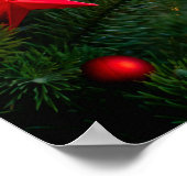 Tinkelende Gouden Lichten Moderne Kerstfeestvierin Poster (Hoek)