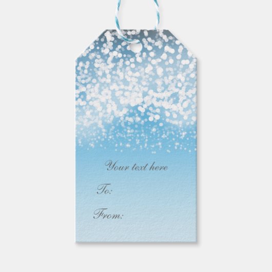 Tinkelende Lichten Romantisch Winter Wonderland Cadeaulabel (Voorkant)