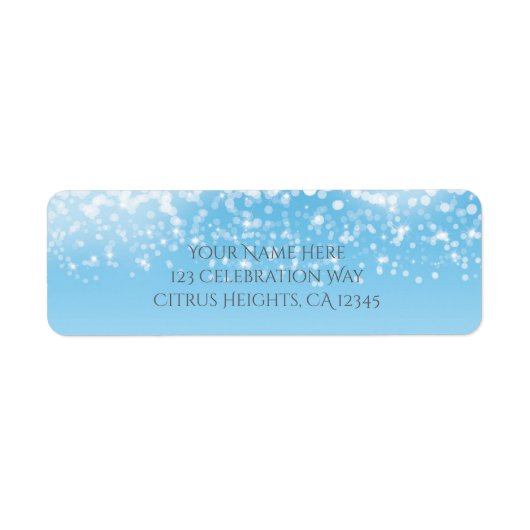 Tinkelende Lichten Romantisch Winter Wonderland Etiket (Voorkant)