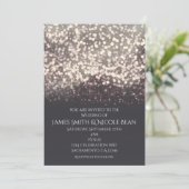 Tinkelende Lichten Romantische Moderne Grijze Brui Kaart (Staand voorkant)